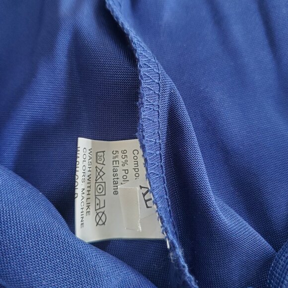 New Without Tags Royal Blue Satin Elastic High Waist Stretch Maxi Skirt  L/XL - Picture 11 of 11